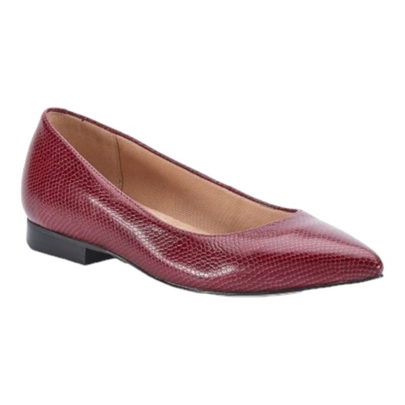Walking Cradles Wine Reece Leather Flat - Women - Picture 1 of 15